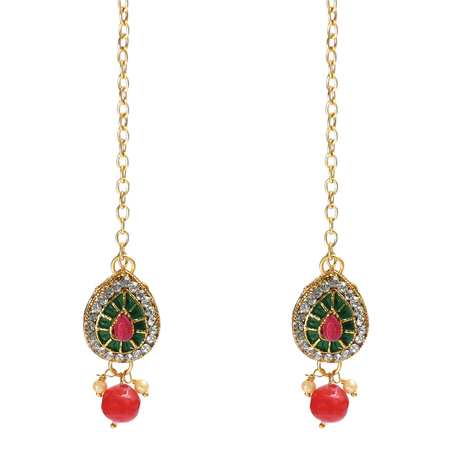 Mominos Fashion Johar Kamal Gold-Polished Brass Finish Meena & Pearls Work Choker For Women | Swadesiicart