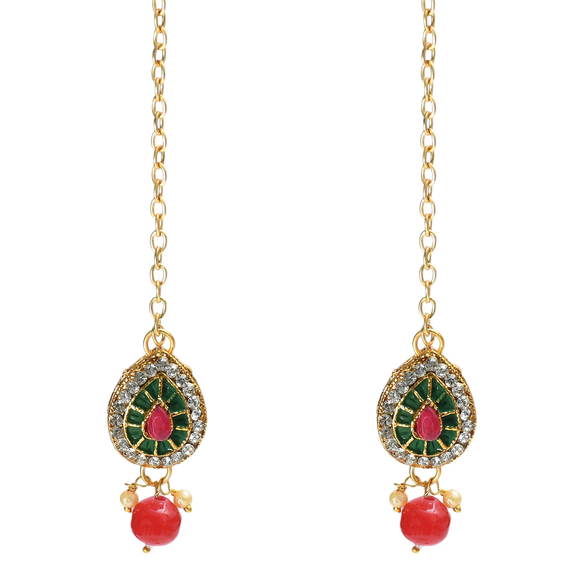 Mominos Fashion Johar Kamal Gold-Polished Brass Finish Meena & Pearls Work Choker For Women | Swadesiicart