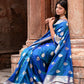 Joban Fashion Blue Banarasi Katan Pure Handloom Banarasi Silk Saree | Swadesiicart