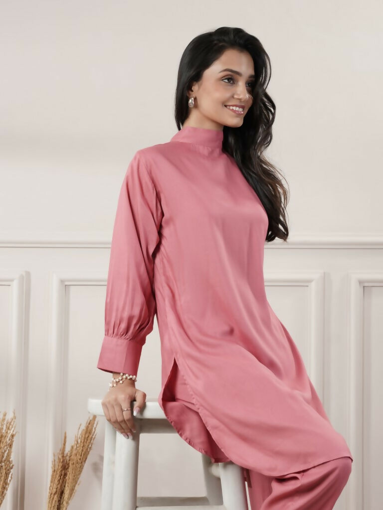 Joban Fashion Women's Rayon Peach Co-Ord Set - Swadesiicart