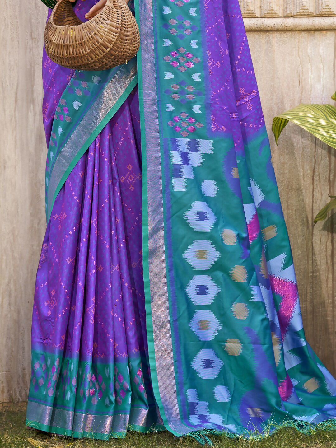 Shree Shyam Fashion Pochampalli Silk Violet Saree