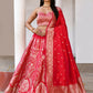 Joban Fashion Fuchsia Soft Pure Handloom Banarasi Silk Lehenga | Swadesiicart