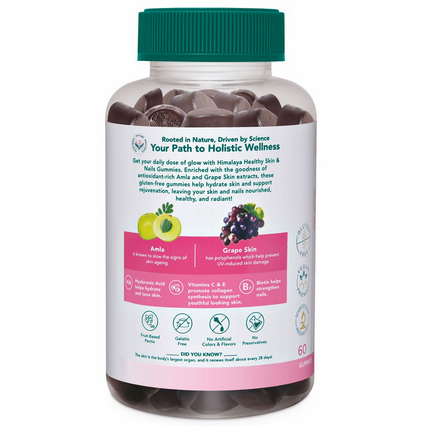 Himalaya Herbals Healthy Skin & Nail Gummies - Swadesiicart