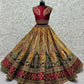 Jyoti Fashion Women's Mustard Velvet Multi Thread Embroidered, Patch Work with Zircon Diamond Wedding Lehenga Choli | Swadesiicart