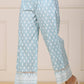 Juniper Women's Skyblue Printed Straight Kurta Sets | Swadesiicart