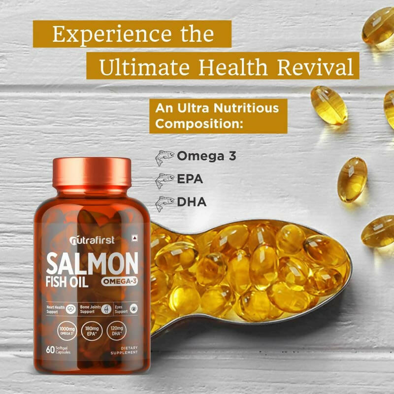 Nutrafirst Salmon Fish Oil Capsules - Swadesiicart