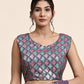 Purple Pure Georgette Sequence work Ready to wear Saree with stitched Blouse - Nirvana | Swadesiicart