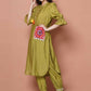 Women Republic Green Art Silk Embroidered Kurta with Afghani Salwar | Swadesiicart