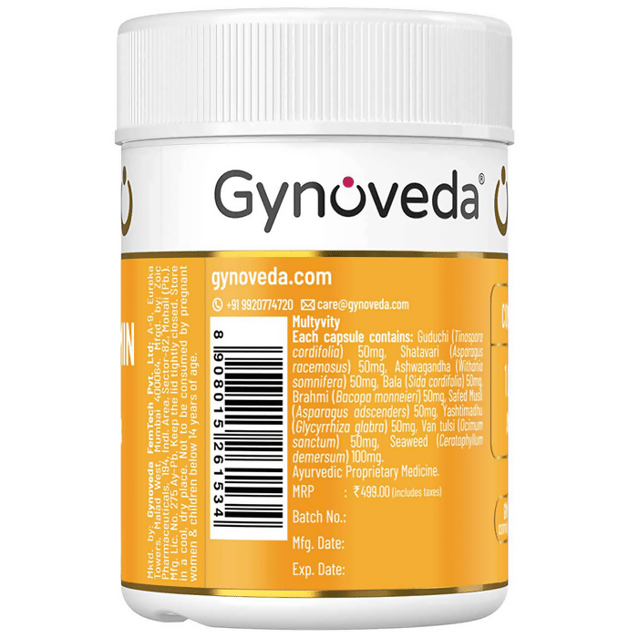 Gynoveda Ayurvedic Multivitamin Capsules | Swadesiicart
