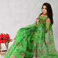 Vamsee Nakshatra Latakn Green Organza Saree - Swadesiicart