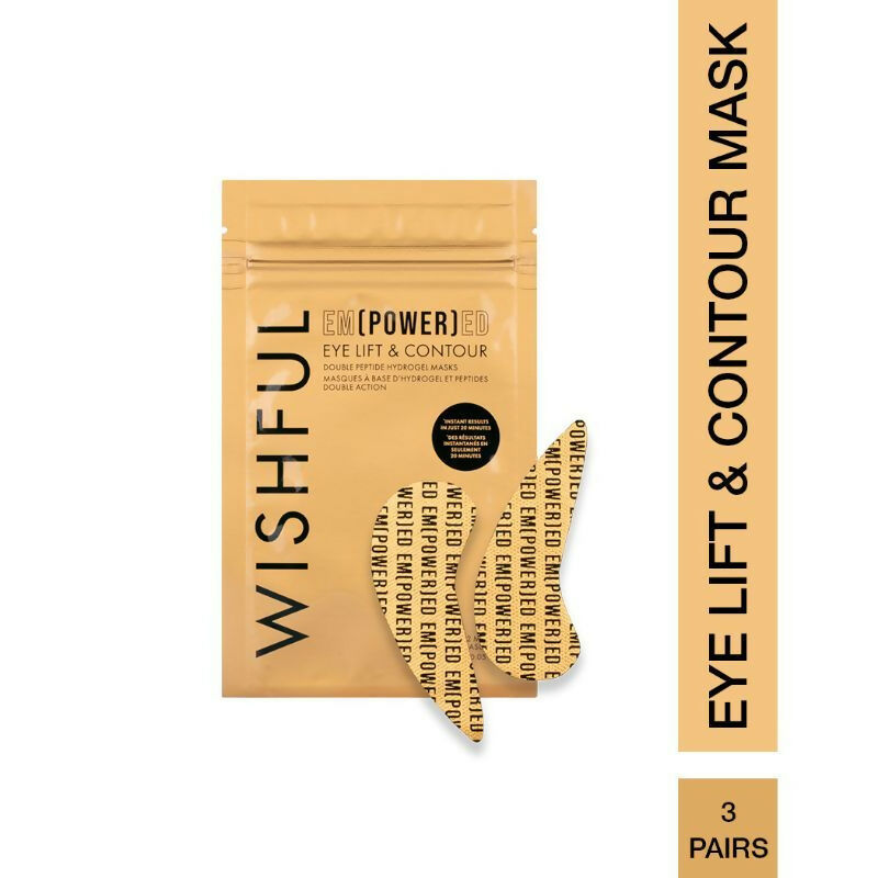 Wishful By Huda Beauty Empowered Eye Lift & Contour Double Peptide Hydrogel Masks - Korean Skincare | Swadesiicart