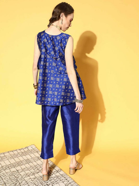 Ahalyaa Poly Silk Swirling Volume Kurta Set | Swadesiicart