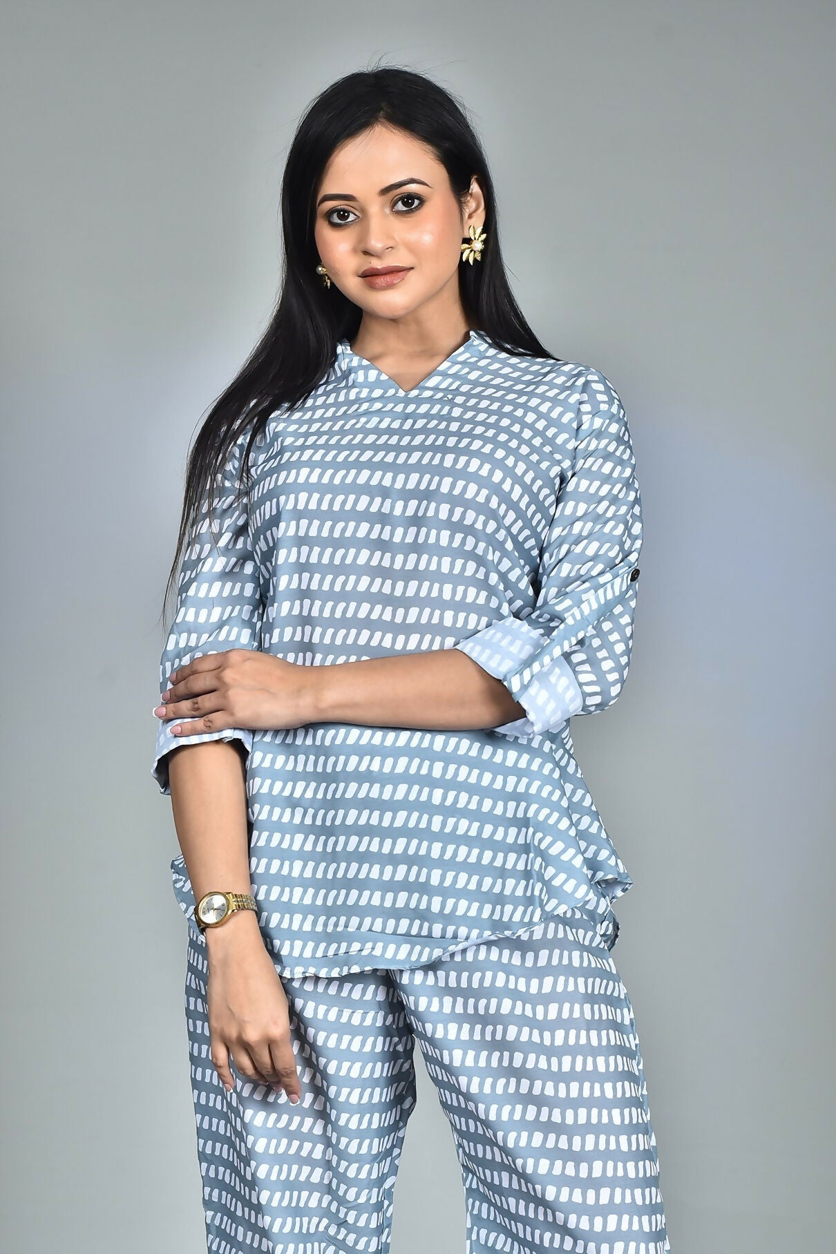 Morchari Digital Print Semi Muslin Co-Ord Set Top & Trouser-Multicolor - Swadesiicart