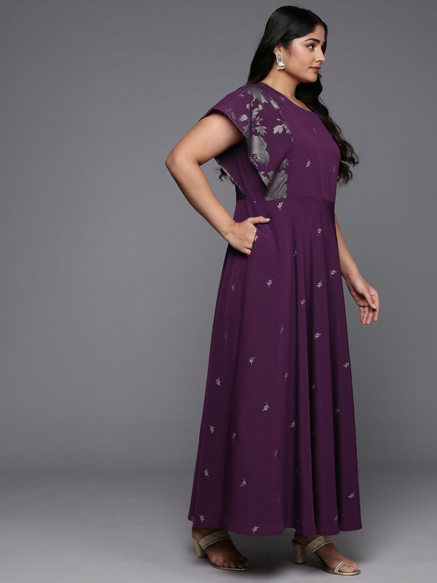 Ahalyaa Women's Traditional wear Ethnic Dress - Burgundy | Swadesiicart