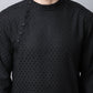 Even Apparels Black Pure Cotton Men's Kurta With Side Placket (MMS446) | Swadesiicart