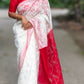 Exclusive Collection White Red White Red Jamdani Saree - Swadesiicart