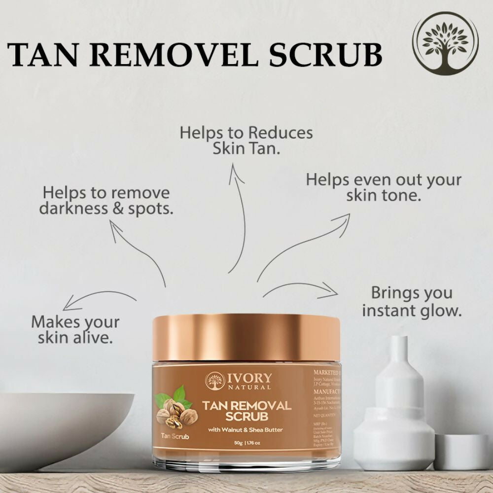 Ivory Natural Tan Scrub , Reduce Tan, Restores Radiant Skin Glow | Swadesiicart
