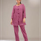 Anaita Purple Faux Georgette Readymade 2 Piece Set with Embroidery Work