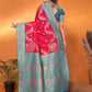 Joban Fashion Banarasi Red Woven Soft Silk Saree | Swadesiicart