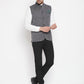 Even Apparels Grey Merino Men Woven Nehru Jacket BF708 | Swadesiicart