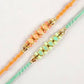Set of 2 Fancy Pastel Rakhi and Kaju Katli Box | Swadesiicart