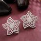NVR Wome's Silver-Plated AD- Studded Star-Shaped Contemporary Stud Earrings | Swadesiicart