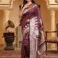 Astita Banarasi Silk Purple Saree | Swadesiicart