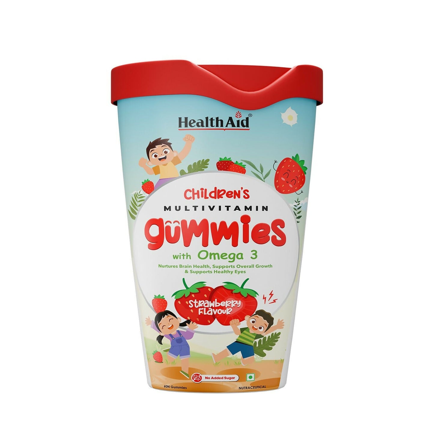 HealthAid Children's Multivitamin Gummies with Omega 3 Gummies - Strawberry Flavour - HealthAid