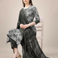 Jyoti Fashion Women's Black Rayon Print with Embroidery & Fancy Lace Work Kurta with Trouser & Dupatta | Swadesiicart