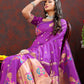 Lorenvalley Fashion Wine Soft Paithani Silk Woven Design Copper Zari Meenakari Weaving Saree - Swadesiicart