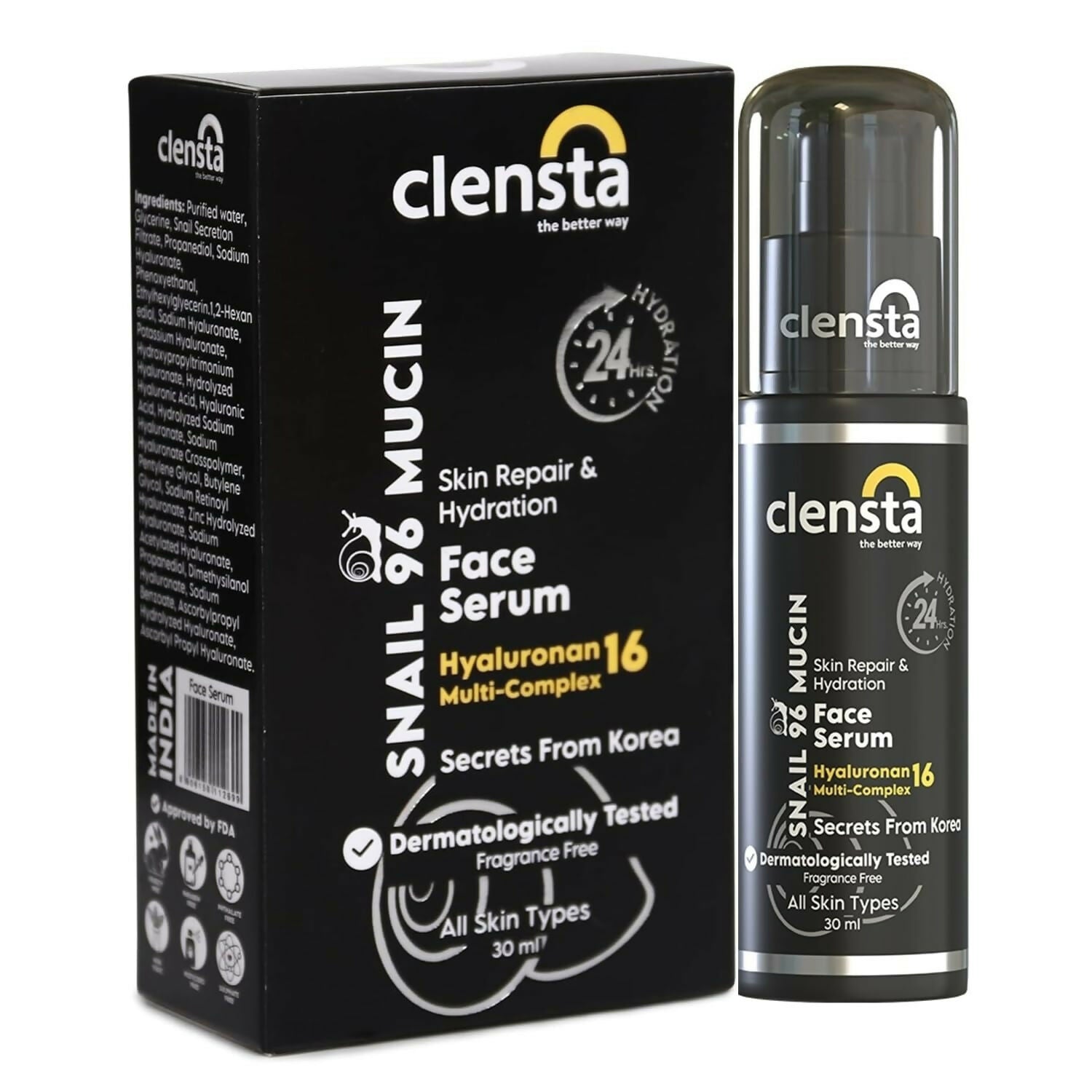 Clensta Snail 96 Mucin Skin Repair Face Serum | Swadesiicart