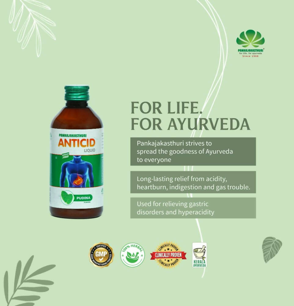 Pankajakasthuri Anticid Liquid Pudina - Swadesiicart