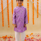 Lil Drama Mishti Purple Kurta Pyjama Set For Boys | Swadesiicart