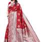 Vamika Banarasi Jacquard Weaving Red Saree (AMEE RED) | Swadesiicart