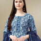Jyoti Fashion Women's Light Blue Rayon Embroidery & Sequence work Kurta with Trouser & Dupatta | Swadesiicart