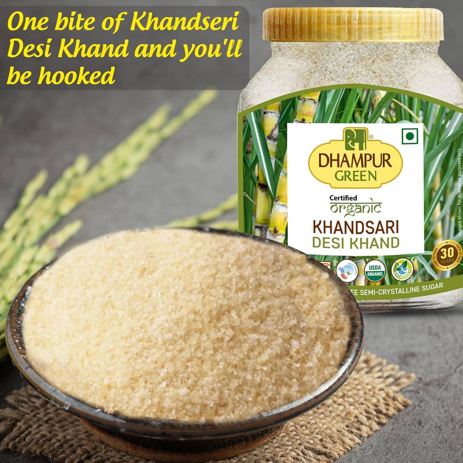 Dhampur Green Desi Khand Khandsari Sugar | Swadesiicart