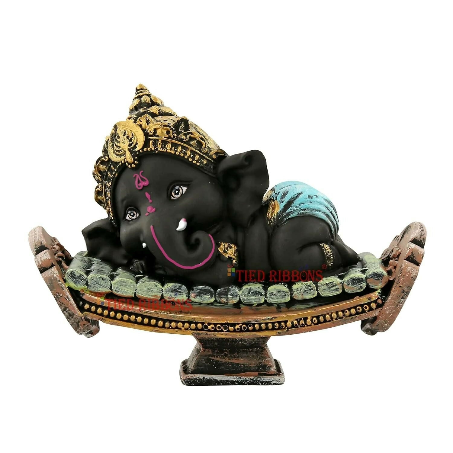 Tied Ribbons Resin Ganesh Statue Murti - Swadesiicart