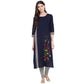 NOZ2TOZ Women's Blue & Grey Kurta- (1pc set) - Noz2Toz