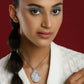 Women's Silver-Toned Blue Silver-Plated Handcrafted Chain - Ruby Raang | Swadesiicart