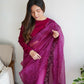 Vamsee Anushka Purple Organza Saree - Swadesiicart