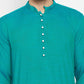 Even Apparels Green Viscose Long Men's Kurta With Band Collar | Swadesiicart