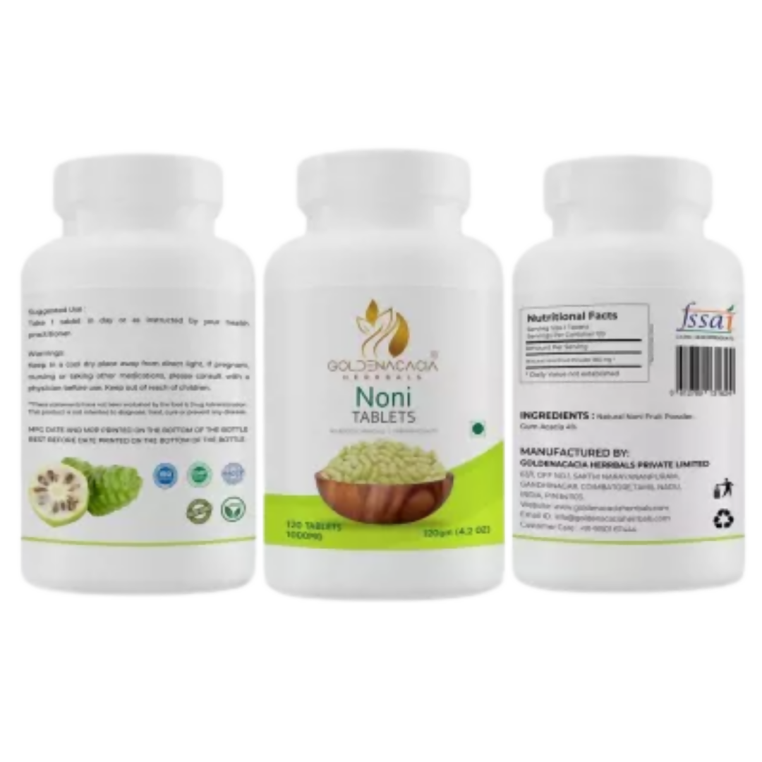 Goldenacacia Herrbals Noni Fruit Tablets (1000mg) | Swadesiicart