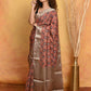 Very Much Indian Modal Silk Ajrakh Handblock Printed Natural Dyes With Designer Border Saree - Red | Swadesiicart