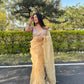 Vamsee Yellow Organza Saree - Swadesiicart