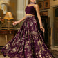 Janasya Purple Georgette Solid Lehenga Choli Dupatta | Swadesiicart