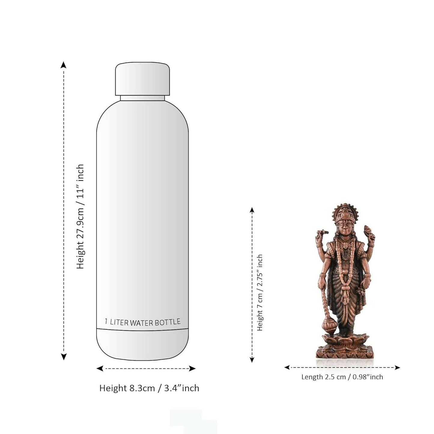 Craftvatika Copper Vishnu Idol - Swadesiicart