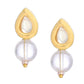 Ruby Raang White Clear Quartz Kundan Studs | Swadesiicart