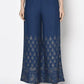 Aniyah Rayon Blue Color Gold Print Flared Slip-On Palazzo (AN-209K)