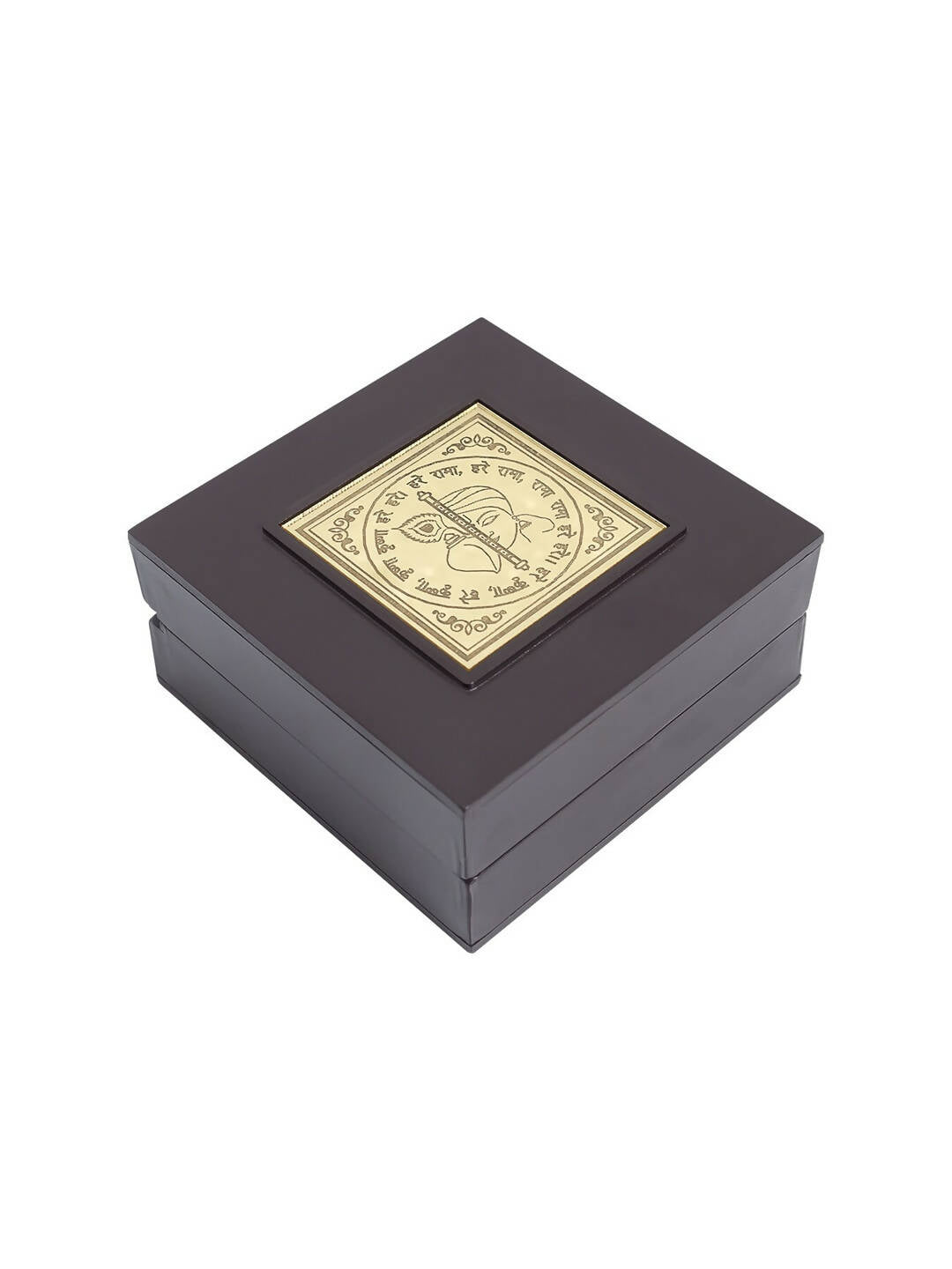 Golden Peacock Black 24 Ct Gold Polished Radha Krishna Wooden Prayer Box | Swadesiicart