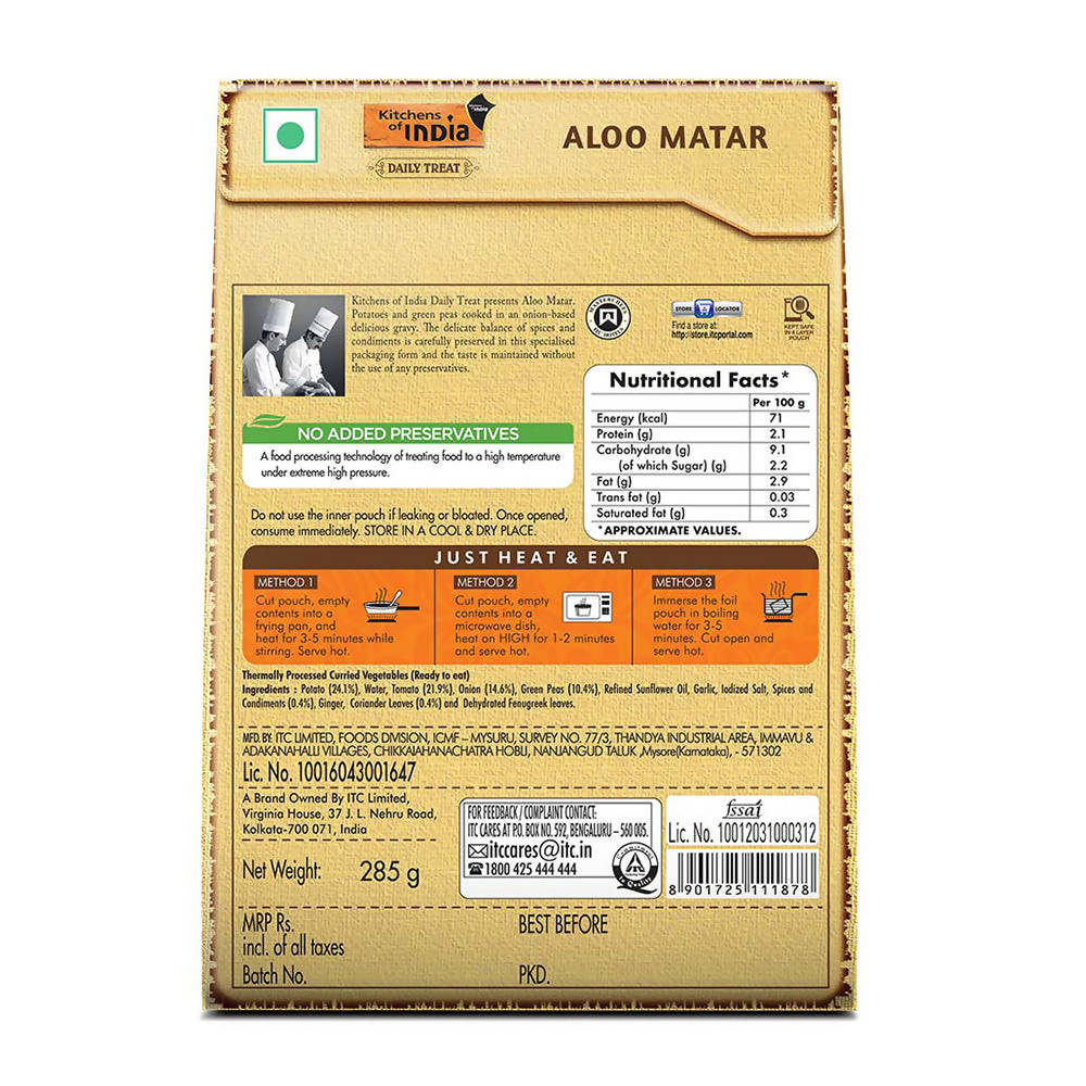 Kitchens of India Aloo Matar - Swadesiicart